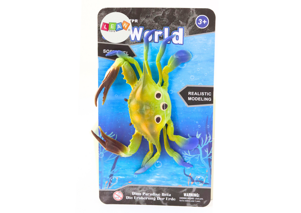 Sea World Green Rubber Crab Figurine