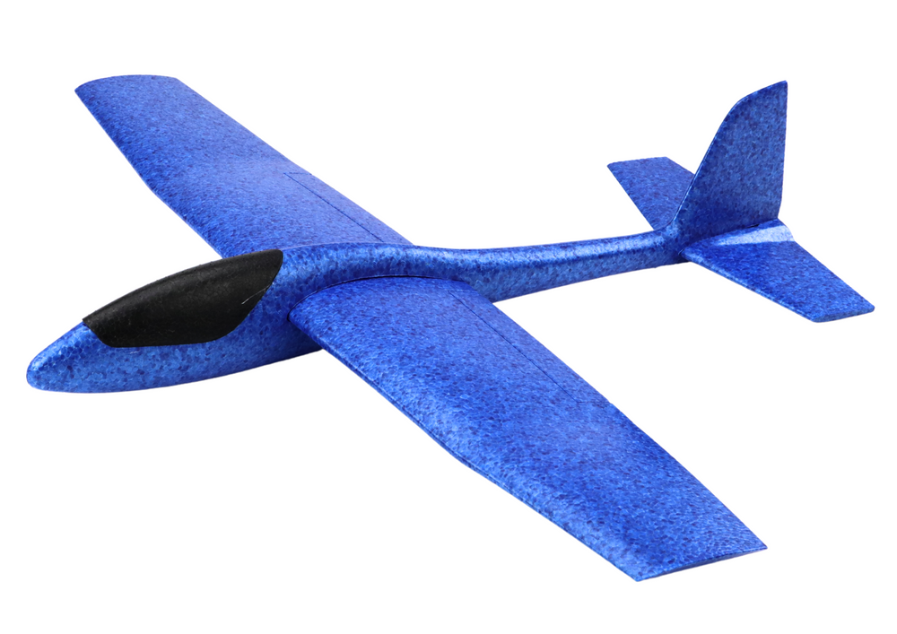 Large Styrofoam Airplane Foam Light Glider Blue 68CM