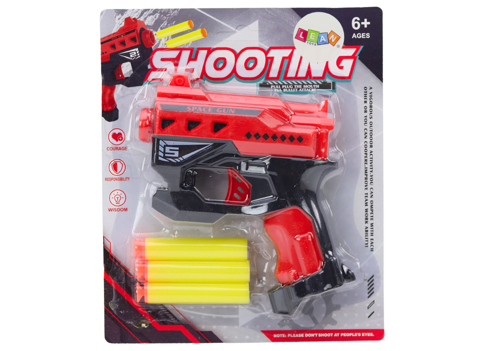 Mini Foam Dart Gun With Suction Cups, Red