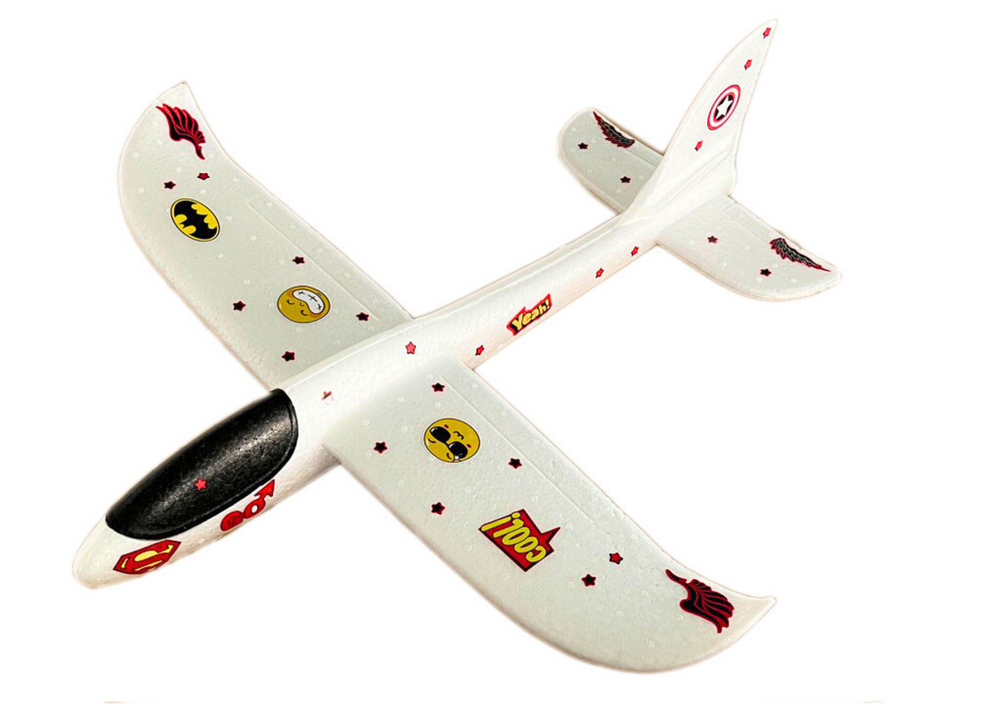 Styrofoam Plane Light Glider White Stickers 48CM