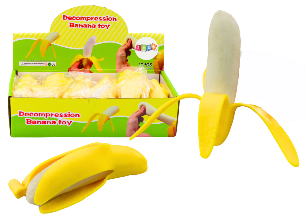 Banana Squishy with Skin Stretchy Rubber Yellow