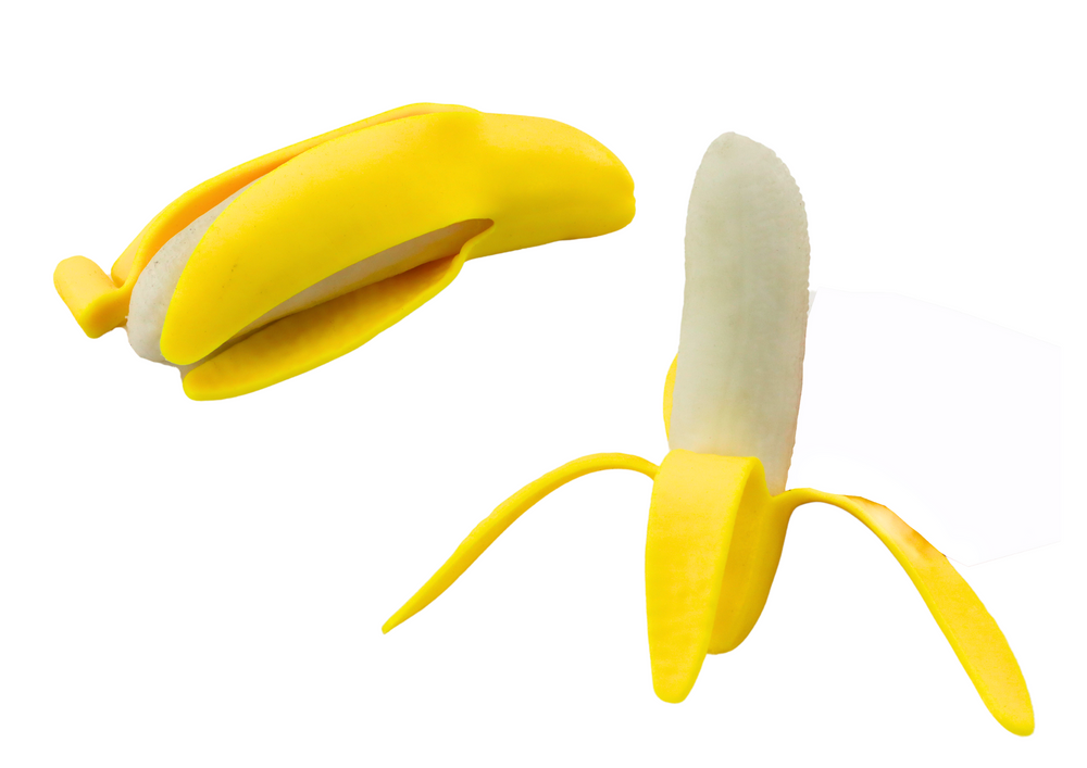 Banana Squishy with Skin Stretchy Rubber Yellow