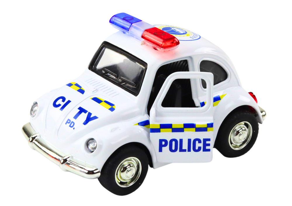 Classic Police Car 1:38 Drive Lights Sounds White