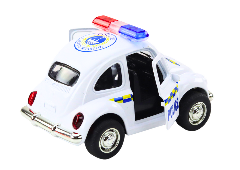 Classic Police Car 1:38 Drive Lights Sounds White