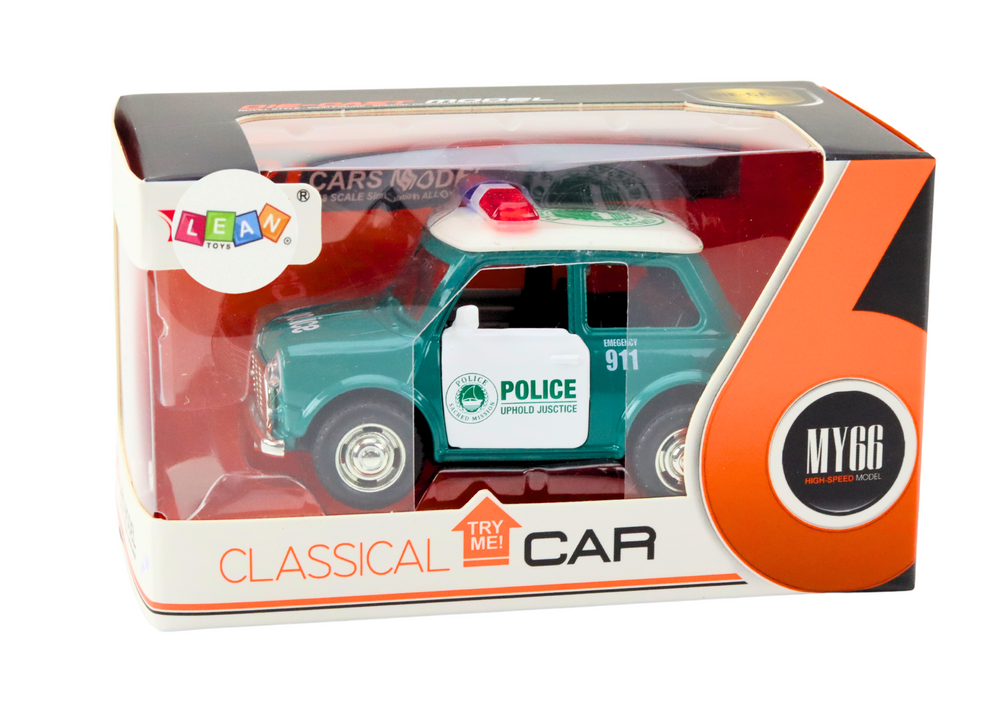 Classic Police Car 1:38 Drive Lights Sounds Green