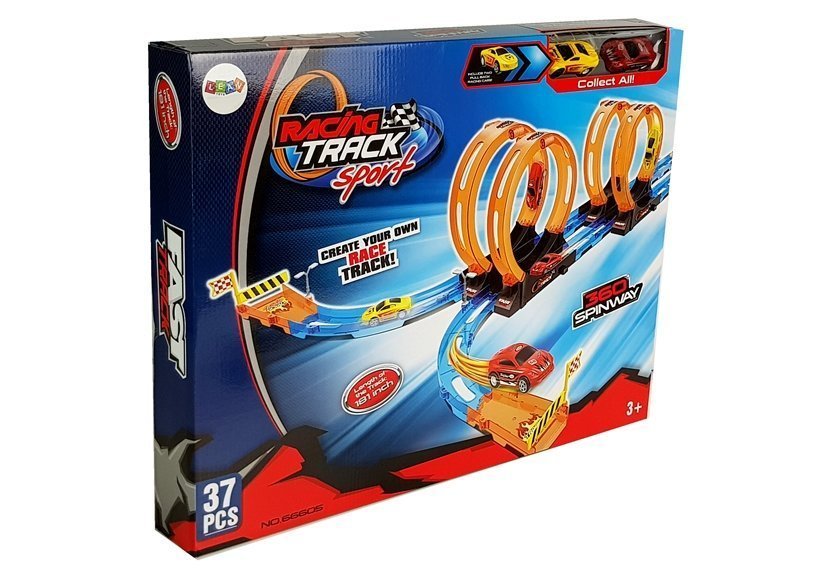 Race Track with 4 Loops, Two 181 cm Cars