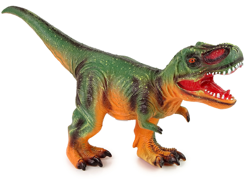 Large Dinosaur Figure Tyrannosaurus Rex Green and Orange Sound 60 cm Long