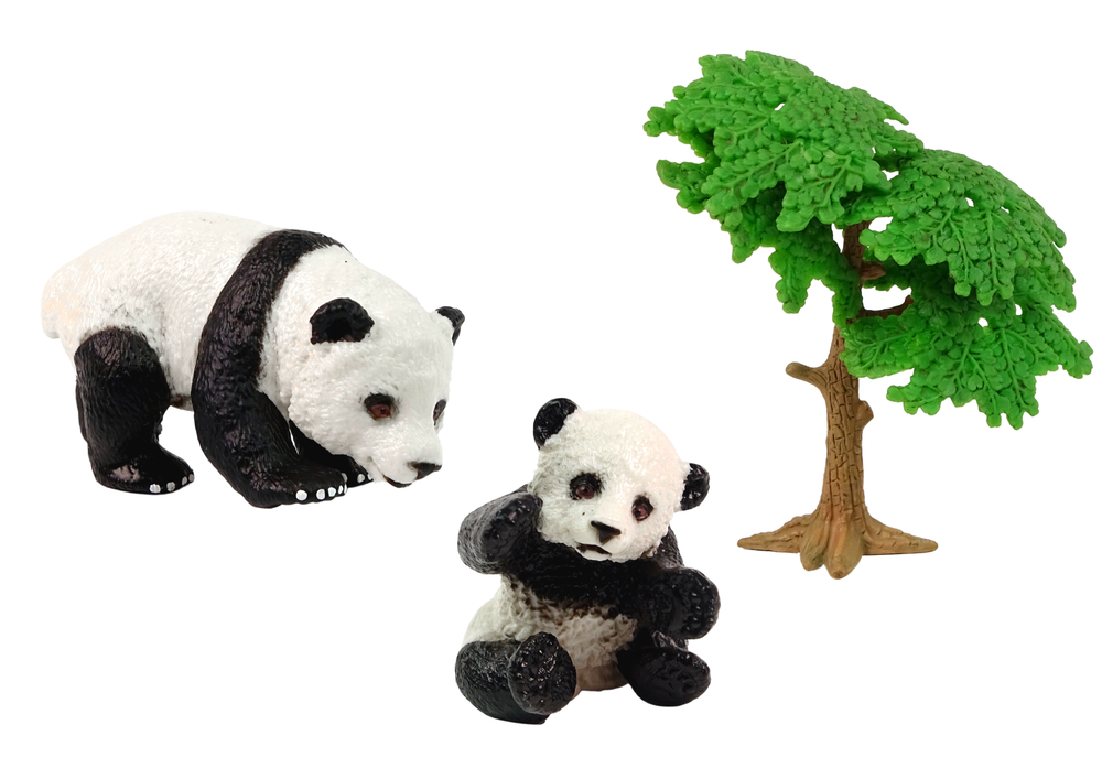 Animal Figurine Set Panda Eating with the Little Ones