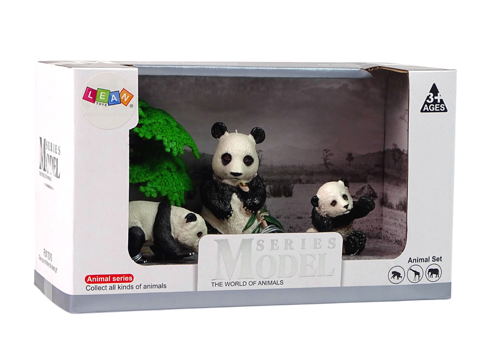 Animal Figurine Set Panda Eating with the Little Ones