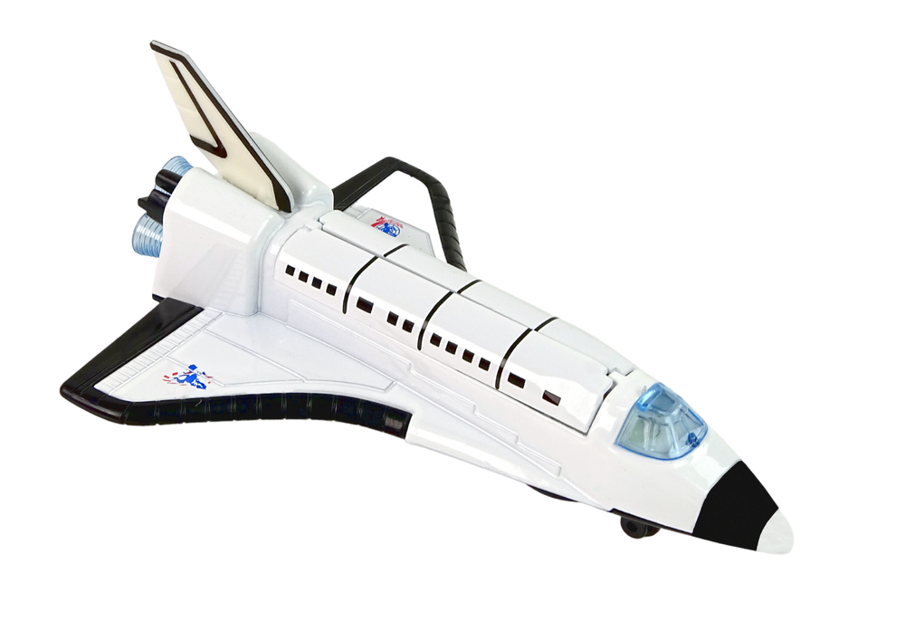 Space rocket with metal spacecraft  Aerospace Light and sound effects PULL-BACK