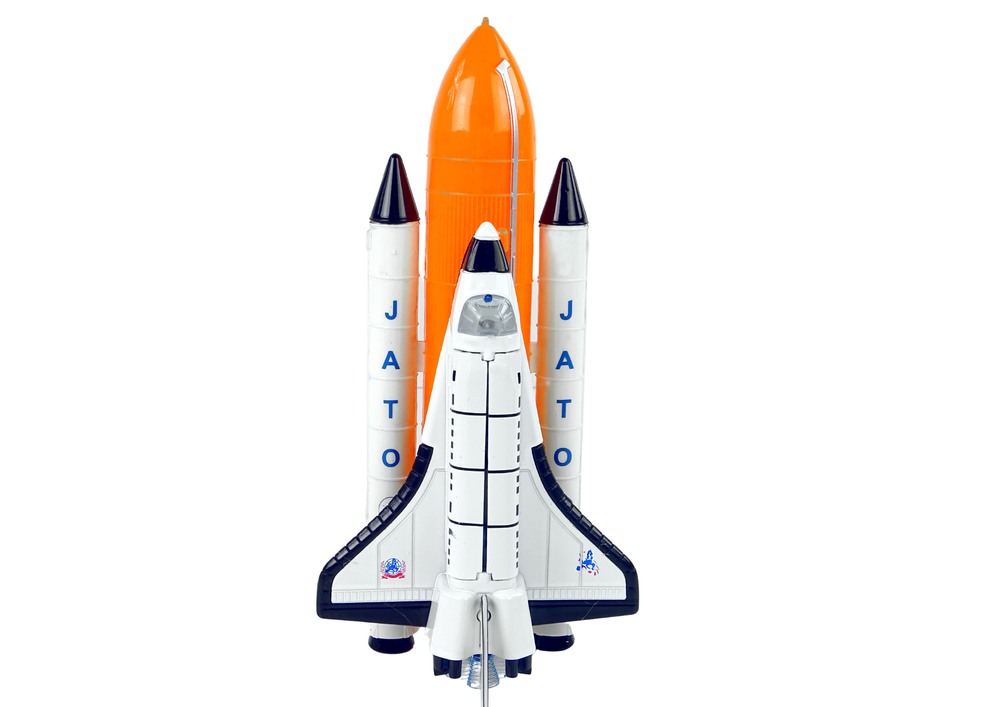 Space rocket with metal spacecraft  Aerospace Light and sound effects PULL-BACK