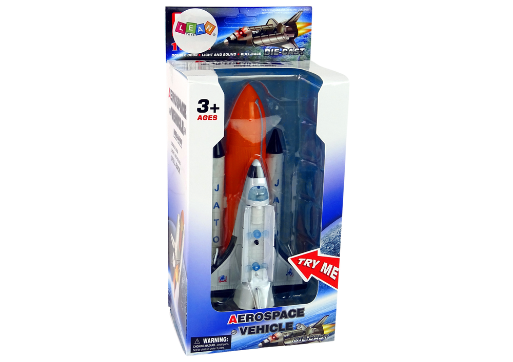 Space rocket with metal spacecraft  Aerospace Light and sound effects PULL-BACK