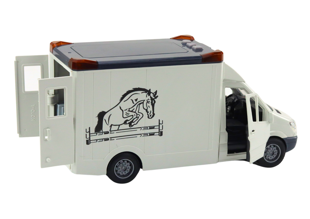 Horse Transporter Car Opening Doors Light Sound White