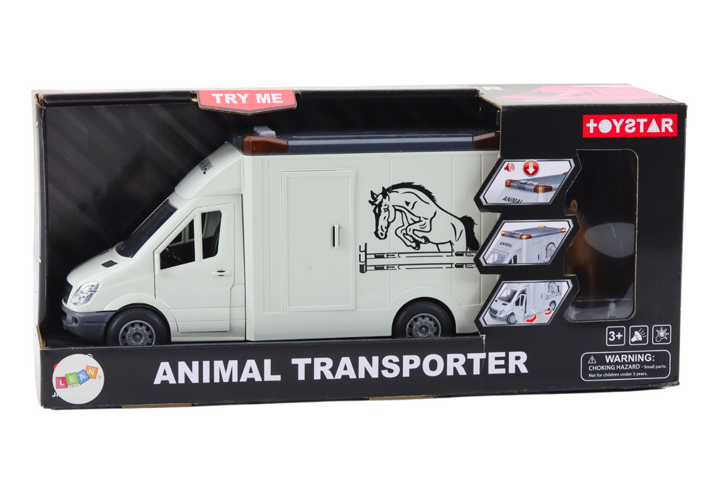 Horse Transporter Car Opening Doors Light Sound White