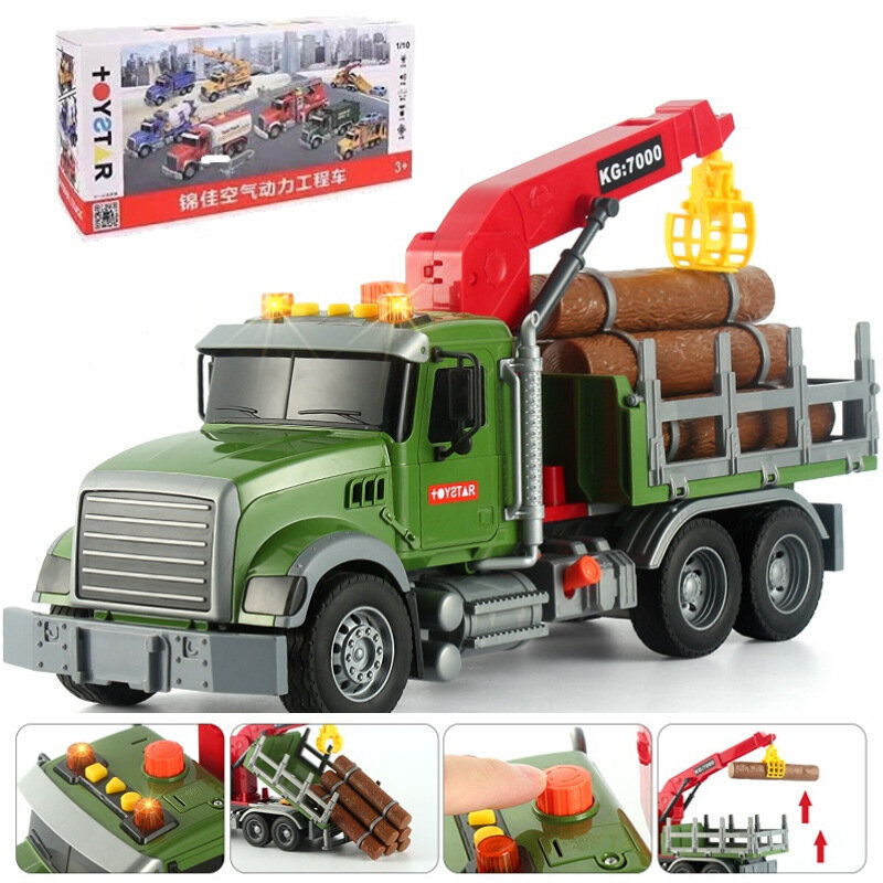 Truck with Crane Timber Transport Lights Sounds