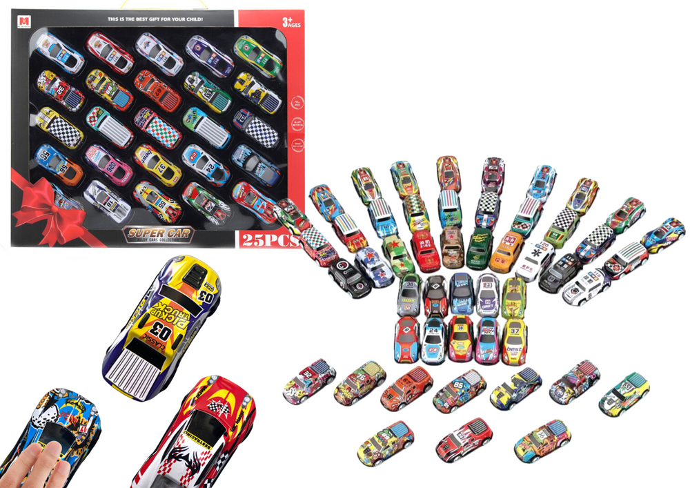 Set of Car Springs Cars With Drive Colorful 25 Pieces