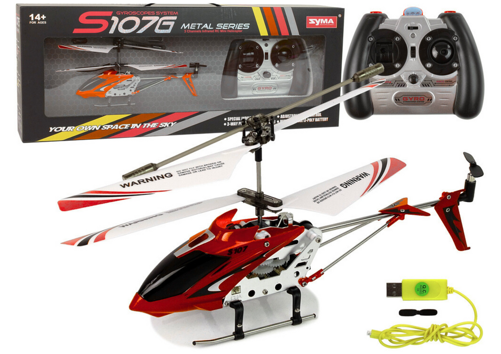 Remote Controlled RC Helicopter Gyroscope Syma S107G Red