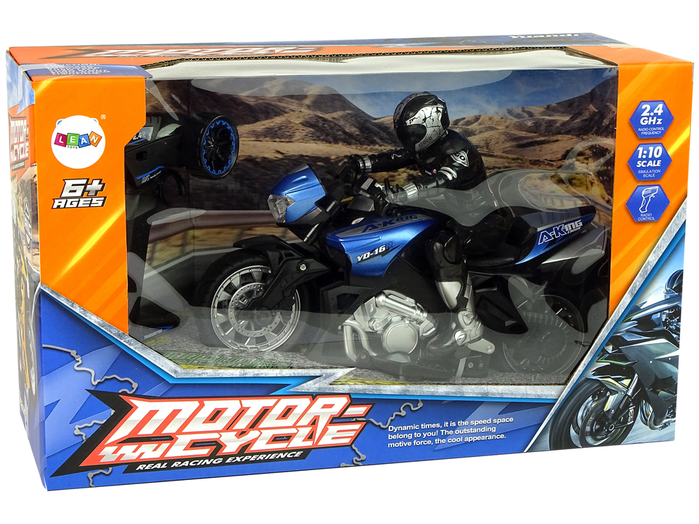 Sports Motorcycle R/C 2.4G 35m Range 1:10 Blue