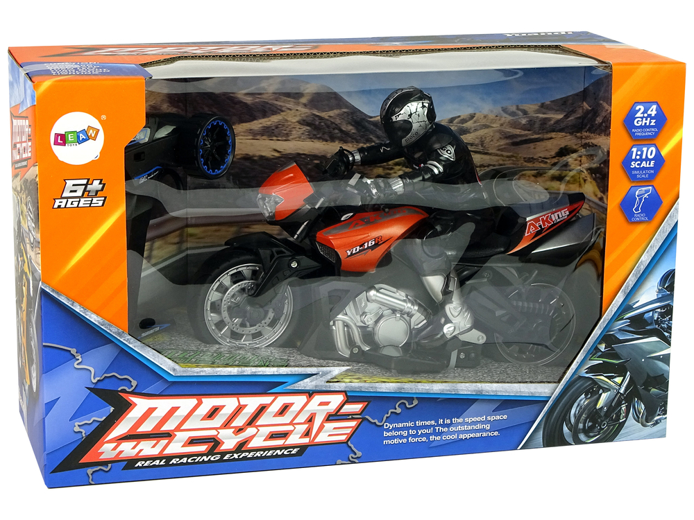 Sports Motorcycle 35m Range R/C 2.4G 1:10 Orange