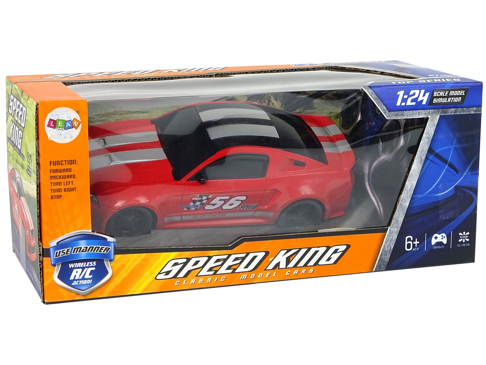 R/C Sports Car 1:24 Racing Red Tinted Windows