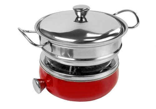 A set of dishes, pots and small cooks, stainless steel