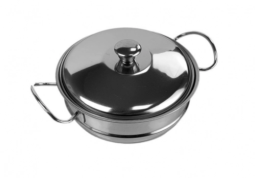 A set of dishes, pots and small cooks, stainless steel