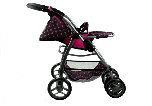 Коляска для кукол 2в1 Alice Black/Pink