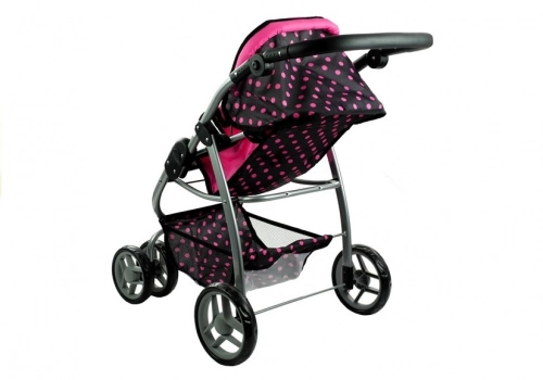 Коляска для кукол 2в1 Alice Black/Pink