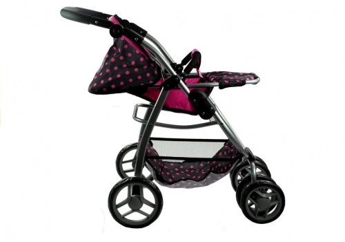 Коляска для кукол 2в1 Alice Black/Pink