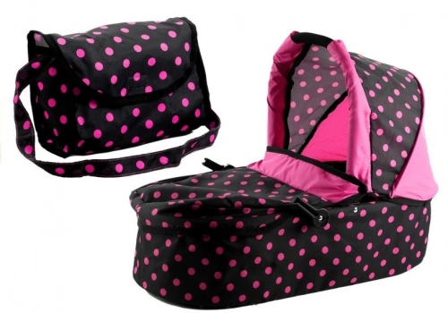 Коляска для кукол 2в1 Alice Black/Pink