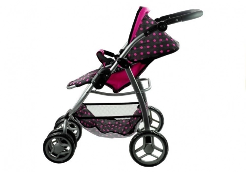 Коляска для кукол 2в1 Alice Black/Pink