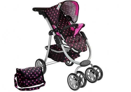 Alice Leļļu rati 2in1 Black/Pink