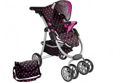 Alice Leļļu rati 2in1 Black/Pink