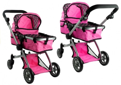 Коляска для кукол 2в1 Alice Pink