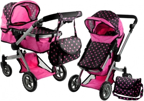 Коляска для кукол 2в1 Alice Pink