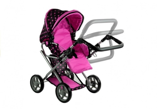 Коляска для кукол 2в1 Alice Pink Dots