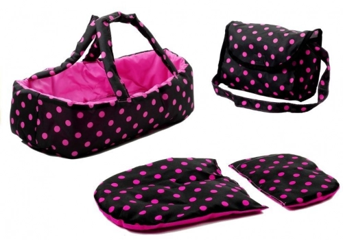 Коляска для кукол 2в1 Alice Pink Dots