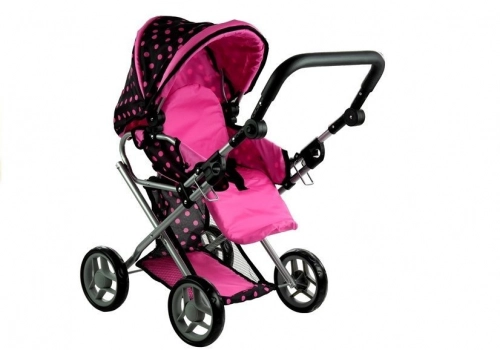 Коляска для кукол 2в1 Alice Pink Dots