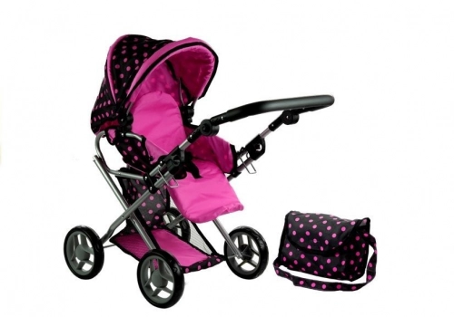 Коляска для кукол 2в1 Alice Pink Dots