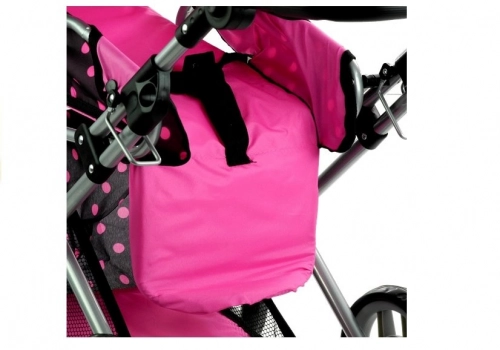 Коляска для кукол 2в1 Alice Pink Dots