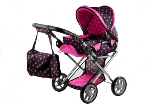 Коляска для кукол 2в1 Alice Pink Dots