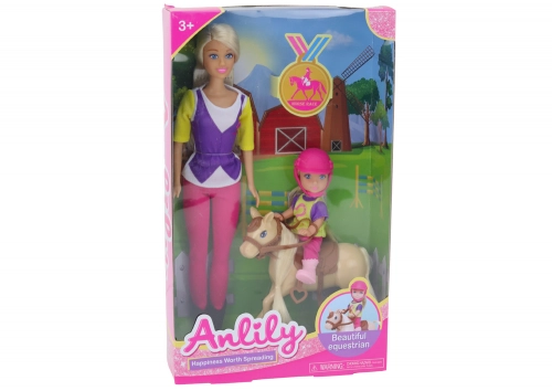 Anlily lelles komplekts ar bērnu un poniju