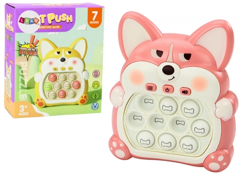 Arcade Game Console Pop-It Fox 7 Game Modes Pink