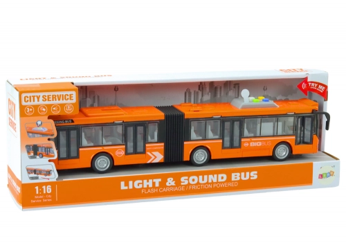 Articulated City Bus 1:16 Drive Lights Sounds Drive Orange