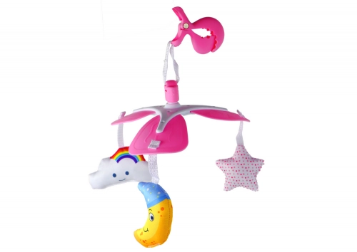 Baby Bed Carousel Sky Clip Pink