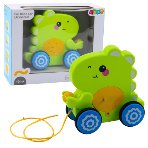 Baby Dinosaur Pull Toy Sounds Rattle Green