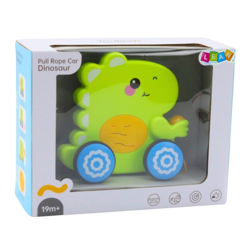Baby Dinosaur Pull Toy Sounds Rattle Green