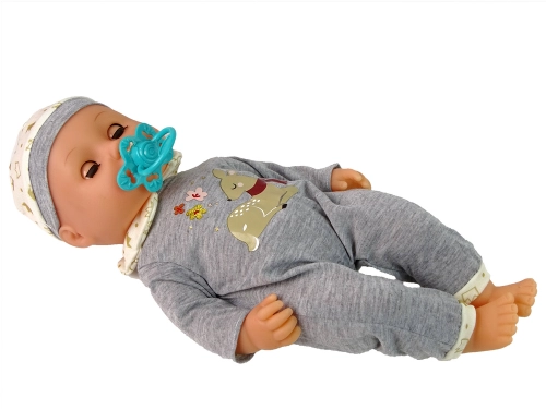 Baby Doll Pee Sounds Puppet Bottle Grey Pyjamas