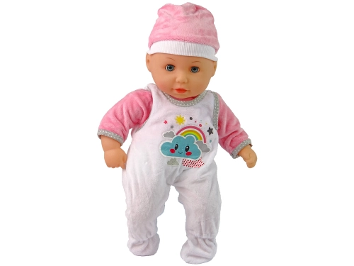 Baby Doll Sound Pacifier Bib Pink White Cloud Pyjamas