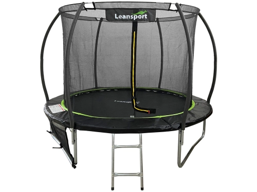 Батут с защитной сеткой и лестница 305 см (10ft) LEAN Sport Max Black-Green